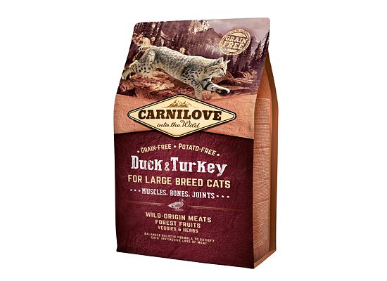 Brit Carnilove Cat Grain Free – Adult Duck & Turkey Large breeds
