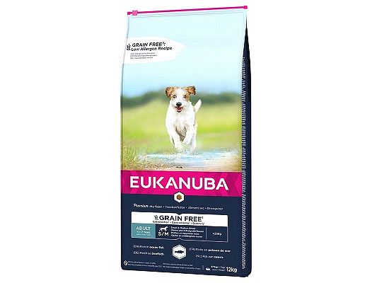 Eukanuba Grain Free Adult Small Medium Breed με Σολομό
