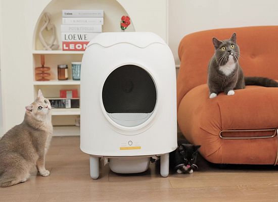 Έξυπνη Αυτοκαθαριζόμενη Τουαλέτα Γάτας iPet (ΛευκόΓκρι)