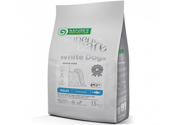 Nature’s Protection WHITE DOG WITH HERRING ADULT SMALL BREED GRAIN FREE
