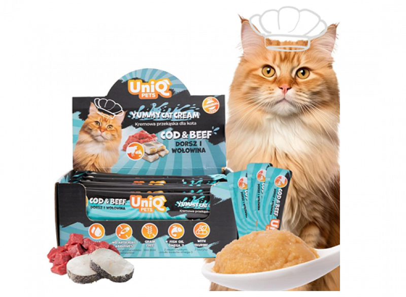 Yummy Cat Cream 15gr για Γάτες με Μπακαλιάρο και Βοδινό