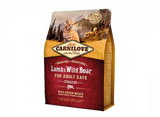 Carnilove Cat Grain Free - Lamb & Wild Boar. Sterilised